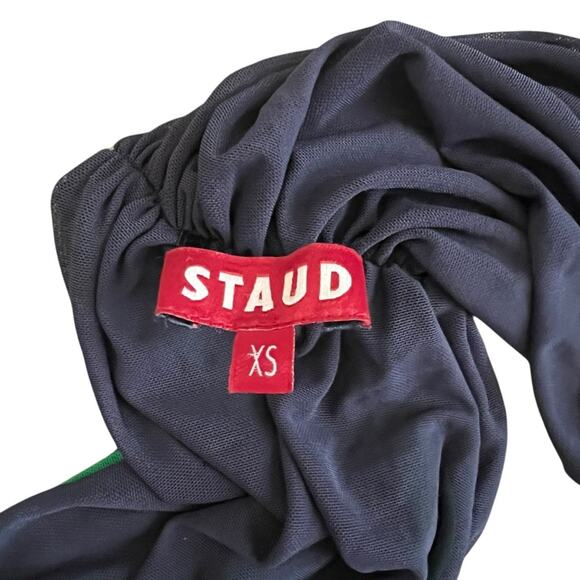 Staud Kanha Reversible Mesh Halter Dress Clover Green Deep Sea Blue Maxi Dress - Picture 5 of 16